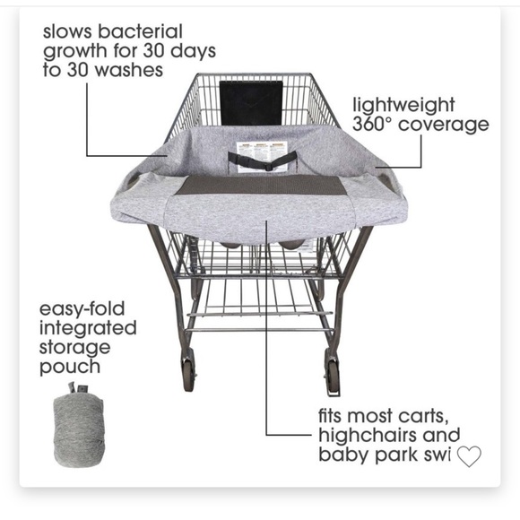NWOT Boppy Compact Antibacterial Shopping Cart Cover - Picture 5 of 5